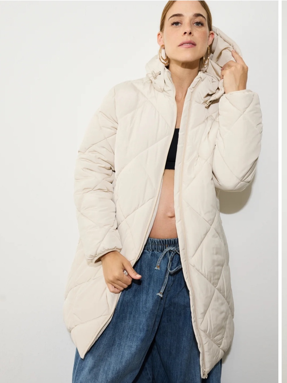 Ingrid & Isabel Grow With You Quilted Hooded Puffer Coat